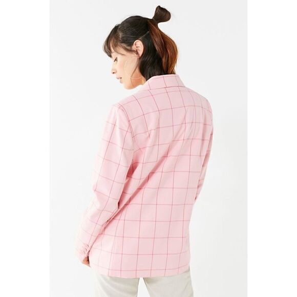 Just Female Valeria Checkered Blazer In Pink Size S Double Breasted Womens - Picture 2 of 8
